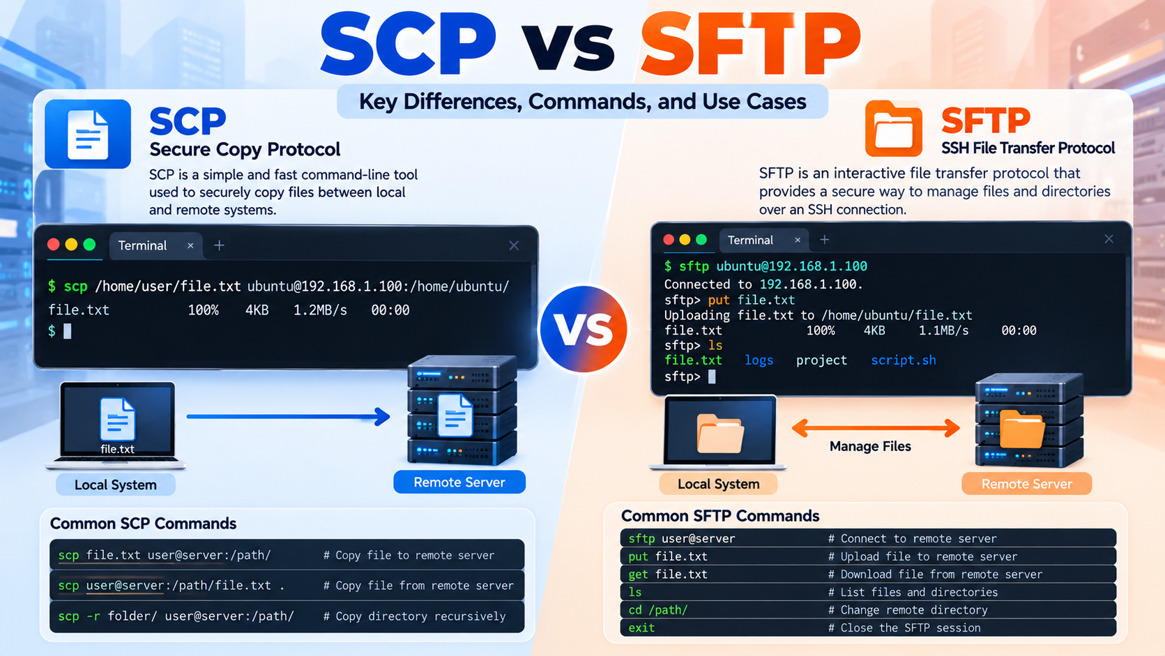 Ultimate SCP SFTP Difference Guide: Commands, Security & Use Cases